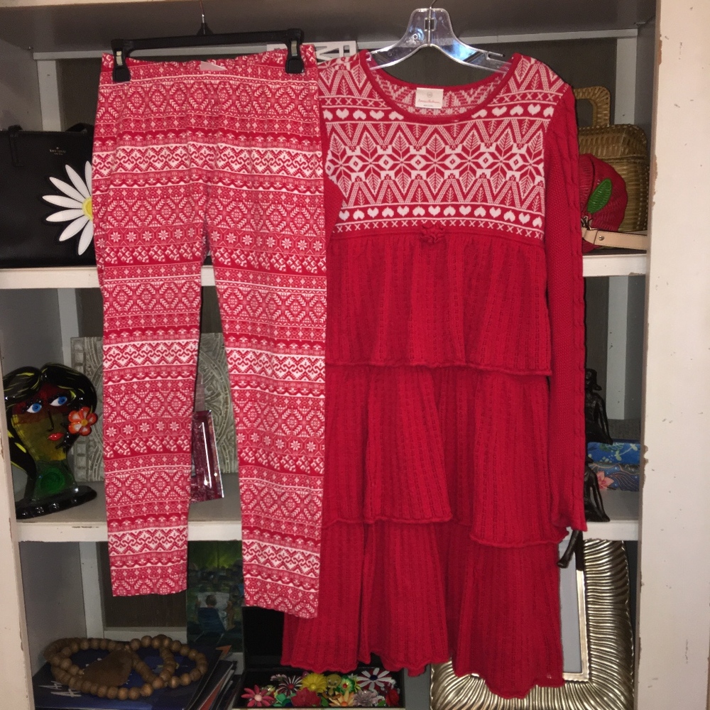 Hanna Andersson  sweater dress leggings 160